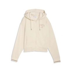 Bluza Puma Class Comfort Full-Zip Hoodie Tr Damskie. Białe bluzy damskie Puma, s, bez wzorów, z bawełny, klasyczne, bez ramiączek, z kapturem. Za 298.99 zł.