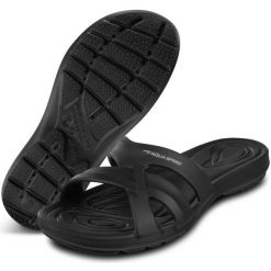 Klapki basenowe damskie Aqua Speed Panama. Czarne klapki damskie Aqua-Speed, bez wzorów, sportowe, bez obcasa, bez zapięcia. Za 69.99 zł.