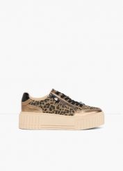 Sneakersy marki Marco Tozzi w panterkę. Żółte obuwie sportowe damskie bonprix, bez wzorów, bez zapięcia. Za 249.99 zł.