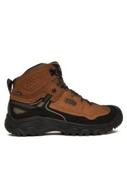 Keen Trekkingi Targhee IV Waterproof Hiking Boot 1028988 Brązowy. Brązowe botki męskie Keen, bez wzorów, z nubiku, bez obcasa, bez zapięcia. Za 599.99 zł.
