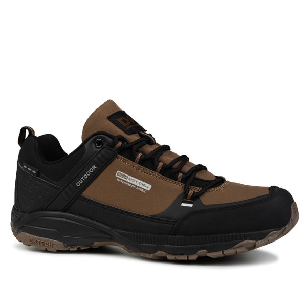 Buty męskie trekkingowe Softshell DK PREDATOR LOW. Brązowe trekkingi męskie DK, z materiału, bez zapięcia. Za 159.00 zł.