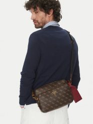 Guess Saszetka HMMILO P5222 Brązowy. Brązowe saszetki i nerki męskie Guess, z aplikacjami, ze skóry. Za 239.99 zł.