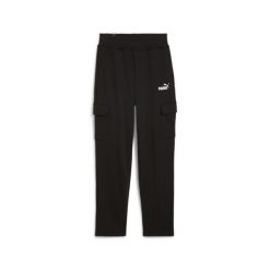 Puma Spodnie Ess+ Cargo Fl 68250201. Czarne spodnie dresowe damskie Puma, bez wzorów, sportowe, długie. Za 164.99 zł.