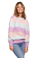 Ciepły Sweter w Bloki Kolorystyczne - Model 1. Swetry nierozpinane damskie MOE, l, bez wzorów, z materiału, bez kołnierzyka, bez ramiączek. Za 214.90 zł.