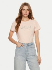 Guess T-Shirt V5RI16 J1314 Różowy Regular Fit. Czerwone t-shirty damskie Guess, s, z aplikacjami, z bawełny, bez kołnierzyka, bez ramiączek. Za 99.99 zł.