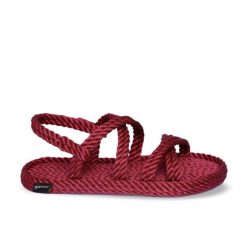 Sandały damskie TAHITI. Czerwone sandały damskie Aulp, bez wzorów, z kauczuku, bez obcasa, bez zapięcia. Za 159.99 zł.