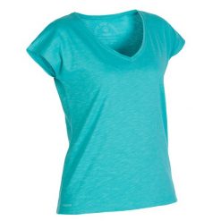 T-shirt Basic flammé zielony. Zielone koszulki sportowe damskie TRIBORD, xs, bez wzorów, z bawełny, bez ramiączek. Za 19.99 zł.