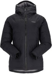 Kurtka puchowa damska Rab Valiance Jacket - black. Czarne kurtki sportowe damskie Marmot, bez wzorów, z puchu, bez ramiączek, bez kaptura. Za 1,466.64 zł.