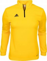 Adidas Bluza damska adidas Entrada 22 Top Training żółta HI2130 2XS. Żółte bluzy damskie Adidas, xs, bez wzorów, bez ramiączek, bez kaptura. Za 138.68 zł.