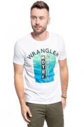 MĘSKI T-SHIRT WRANGLER SS GOOD TIMES TEE WHITE W7F8FK989 112131814. Białe t-shirty męskie Wrangler, m, bez wzorów, bez kołnierzyka, bez ramiączek. Za 69.99 zł.