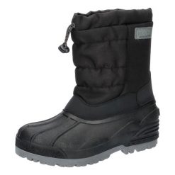 Śniegowce juniorskie CMP HANKI 3.0. Czarne buty zimowe męskie CMP, na zimę, bez wzorów, bez obcasa, bez zapięcia. Za 209.99 zł.