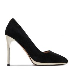 Szpilki Nine West. Czarne szpilki damskie Nine West, bez wzorów, bez obcasa, na szpilce, bez zapięcia. Za 289.99 zł.