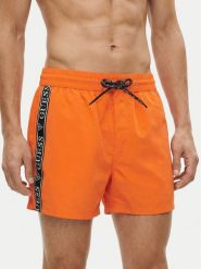 Guess Szorty kąpielowe F6GT00 WN162 Pomarańczowy Regular Fit. Brązowe kąpielówki męskie Guess, z aplikacjami, z syntetyku. Za 282.99 zł.