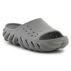 Klapki unisex Crocs Echo. Szare klapki męskie Crocs, bez wzorów, z materiału, bez zapięcia. W wyprzedaży za 221.65 zł.
