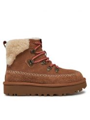 Ugg Śniegowce W Classic Alpine Lace Up 1158271 Brązowy. Brązowe śniegowce damskie UGG, ze skóry, bez zapięcia. Za 749.99 zł.