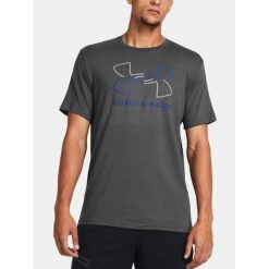 T-Shirt Koszulka Męska Under Armour Sportowa. Szare koszulki sportowe męskie Under Armour, m, bez wzorów, bez ramiączek, na fitness i siłownię. Za 129.99 zł.