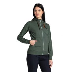 Bluza damska Kilpi Tarali. Zielone bluzy damskie Kilpi, bez wzorów, z bawełny, eleganckie, bez ramiączek, bez kaptura. Za 163.85 zł.