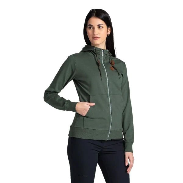Bluza damska Kilpi Tarali. Zielone bluzy damskie Kilpi, bez wzorów, z bawełny, eleganckie, bez ramiączek, bez kaptura. Za 163.85 zł.