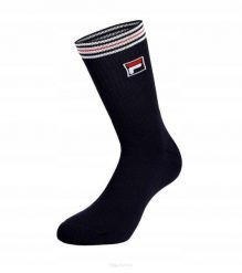 Skarpety tenisowe Fila Heritage Sport 1P. Czarne skarpetki damskie Fila, bez wzorów, z elastanu. Za 29.00 zł.