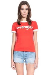 DAMSKI T-SHIRT WRANGLER SS RINGER TEE BITTERSWEET RED W7Z3EVXBO 112132167. Czerwone t-shirty damskie Wrangler, xs, bez wzorów, bez kołnierzyka, bez ramiączek. Za 69.99 zł.