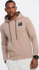 Ombre Męska bluza z kapturem kangurka z logotypem brązowa V3 OM-SSNZ-0162 XXL. Brązowe bluzy męskie Ombre, m, bez wzorów, bez ramiączek, z kapturem. Za 179.99 zł.