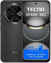 Smartfon Tecno Spark 30C 6/128GB Czarny (4894947051753). Czarne smartfony Tecno. Za 524.09 zł.
