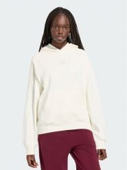 Adidas Bluza Kit Small Logo Hoodie KV9792 Kremowy Regular Fit. Białe bluzy damskie Adidas, l, bez wzorów, z bawełny, bez ramiączek, bez kaptura. Za 278.99 zł.