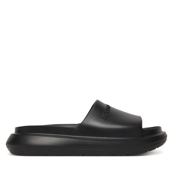 Klapki Emporio Armani. Czarne klapki męskie Emporio Armani, bez wzorów, bez zapięcia. Za 512.99 zł.