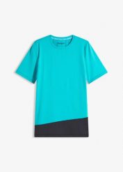 T-shirt sportowy o strukturalnym wyglądzie. Zielone koszulki sportowe damskie bonprix, bez wzorów, bez ramiączek. Za 67.99 zł.