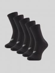 4F Skarpetki długie (5-pack) damskie - czarne 35-38. Czarne skarpetki damskie 4F, bez wzorów, z bawełny. Za 69.99 zł.