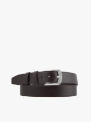 Ciemnobrązowy skórzany pasek. Brązowe paski męskie Ryłko, z jeansu, eleganckie. Za 129.99 zł.