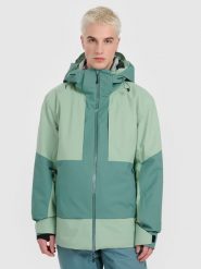 4F Kurtka narciarska membrana Dermizax 20000 męska - oliwkowa XL. Brązowe kurtki sportowe męskie 4F, na zimę, m, bez wzorów, z materiału, bez kaptura, narciarskie, Dermizax. Za 1,499.99 zł.