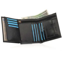 Skórzany portfel męski SOLIER SW13B RFID secure. Brązowe portfele męskie Solier, bez wzorów, z materiału. Za 69.59 zł.