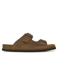 Klapki Dr. Brinkmann. Brązowe klapki męskie Dr. Brinkmann, bez wzorów, bez zapięcia. Za 279.99 zł.