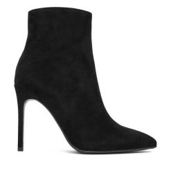 Botki Eva Minge. Czarne botki damskie Eva Minge, bez wzorów, bez obcasa, na szpilce, bez zapięcia. Za 429.99 zł.