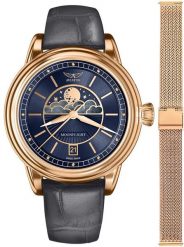 Zegarek damski Aviator V.1.33.2.256.4GM-SET różowe złoto. Czerwone zegarki damskie AVIATOR, złote. Za 3,388.90 zł.
