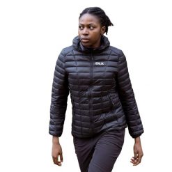 Kurtka Damska Galina Ocieplana. Czarne kurtki sportowe damskie Trespass, xs, bez wzorów, z materiału, bez ramiączek, z kapturem, trekkingowe. Za 394.99 zł.