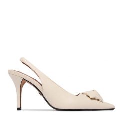 Szpilki Nine West. Białe szpilki damskie Nine West, bez wzorów, bez obcasa, na szpilce, bez zapięcia. Za 279.99 zł.