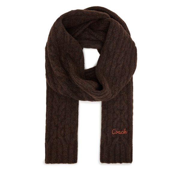 Szalik Coach. Brązowe szaliki damskie Coach, bez wzorów. Za 329.99 zł.