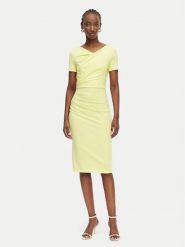 Rinascimento Sukienka koktajlowa CFC0129420003 Żółty Slim Fit. Żółte sukienki damskie Rinascimento, xs, bez wzorów, z syntetyku, wizytowe, bez kołnierzyka, bez ramiączek. Za 609.99 zł.