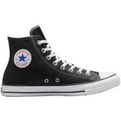 Trampki Converse Chuck Taylor HI Leather, Dla obu płci. Czarne trampki i tenisówki damskie Converse, bez wzorów, ze skóry, bez zapięcia. Za 490.00 zł.