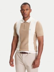 Guess Sweter M5YR11 Z3OE2 Beżowy Regular Fit. Brązowe swetry męskie Guess, m, z aplikacjami, z syntetyku, bez kołnierzyka, bez ramiączek. Za 309.99 zł.