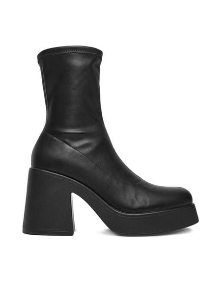 DeeZee Botki BZRB0325-4 Czarny. Czarne botki damskie DeeZee, bez wzorów, z materiału, bez obcasa, na słupku, bez zapięcia. Za 219.99 zł.