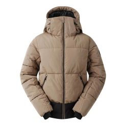 Damska kurtka narciarska z kapturem Dare 2B Glitz. Brązowe kurtki sportowe damskie Dare 2B, na zimę, bez wzorów, z puchu, bez ramiączek, z kapturem, narciarskie. Za 649.99 zł.