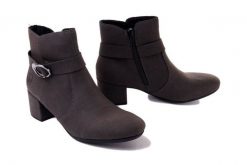 RIEKER 70289-45 grey, botki damskie. Szare botki damskie Rieker, na zimę, bez wzorów, z polaru, bez obcasa, na obcasie, bez zapięcia. Za 329.90 zł.