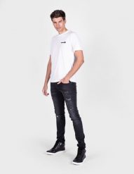 Les Hommes T-shirt "Urzn" | UHT201 700P | Urzn | Mężczyzna | Biały. Białe t-shirty męskie Les Hommes, l, bez wzorów, z bawełny, bez kołnierzyka, bez ramiączek. W wyprzedaży za 219.00 zł.