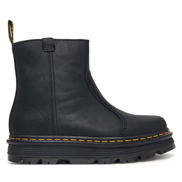 Botki Dr. Martens. Czarne botki damskie Dr. Martens, bez wzorów, bez obcasa, na płaskiej podeszwie, bez zapięcia. Za 849.99 zł.