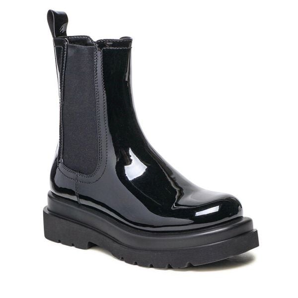 Botki Jenny Fairy. Czarne botki damskie Jenny Fairy, bez wzorów, bez obcasa, na płaskiej podeszwie, bez zapięcia. Za 179.99 zł.