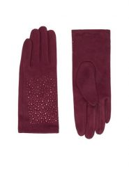 Nine West Rękawiczki CEO-NW-W6-001-AW26K Bordowy. Czerwone rękawiczki damskie Nine West, bez wzorów, z dzianiny. Za 39.99 zł.