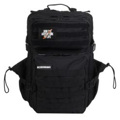 Plecak do CrossTraining i podróży ELITRAINX V1 45L. Czarne plecaki męskie ELITEX TRAINING, z aplikacjami, z materiału, sportowe. Za 252.99 zł.